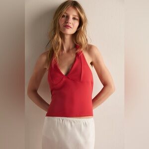 NWT | Free People Intimately | Still Here Halter Cami in Red | Sz S